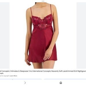 NWT INC International Silky Burgundy Lingerier/Sleep Wear